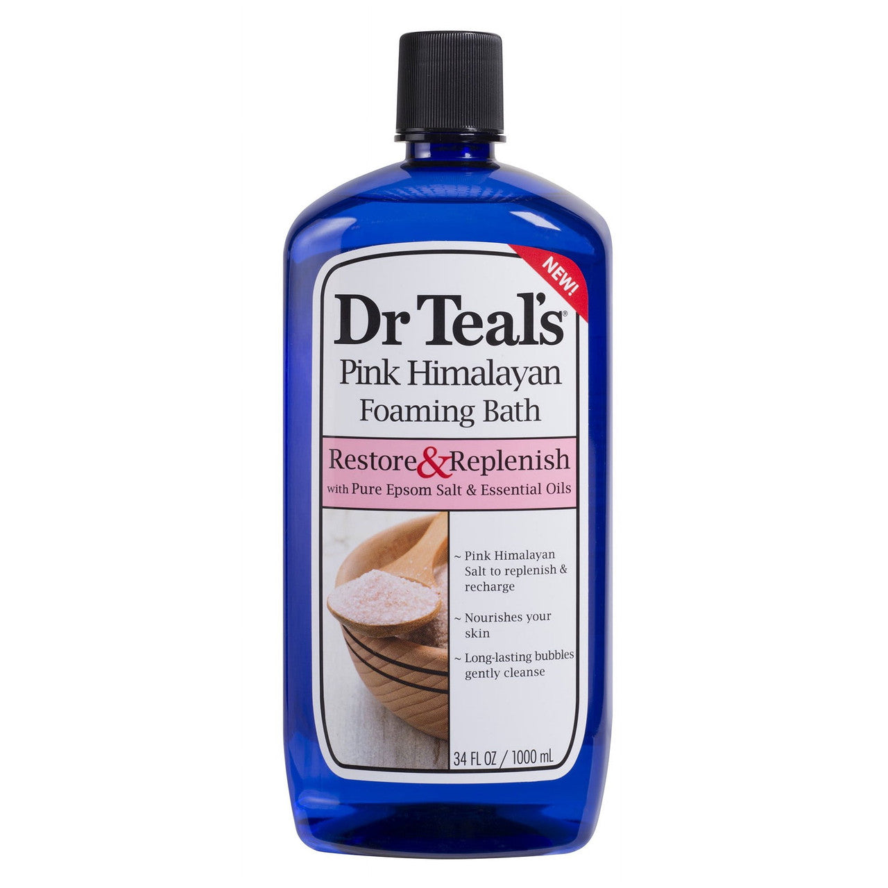 Dr. Teals Restore And Replenish Pink Himalayan Foaming Bath Pure Epsom Salt, 34 Oz